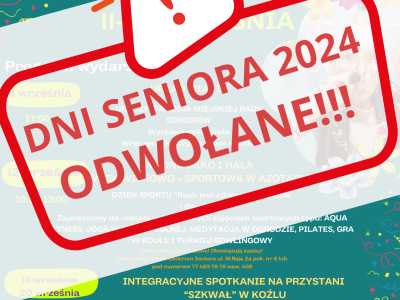 DNI SENIORA - ODWOŁANE